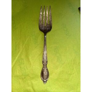 Wm Rogers Star &‎ Eagle IS Vintage Sterling Silver Serving Fork 9 Inches